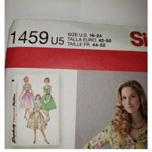 SIMPLICITY Vintage inspired dress pattern #1459 new - Picture 2 of 3